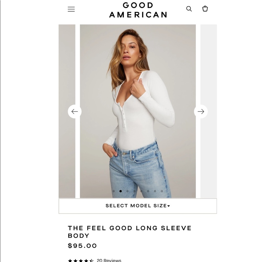 Good American THE FEEL GOOD LONG SLEEVE BODY 🌸
